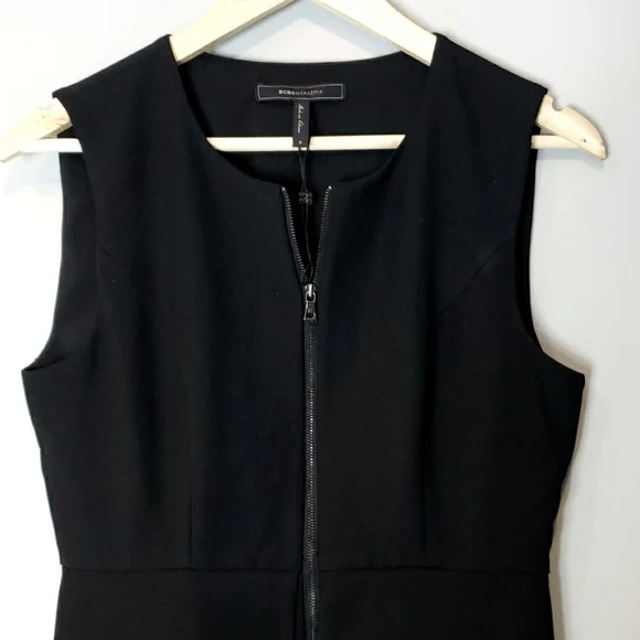BCBGMaxAzria Abrielle Sleeveless Peplum Top Small Black New - Picture 2 of 9